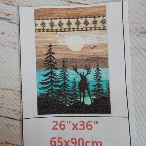 Unbranded Other - Set of 2 Curtain Panels Drapes Western Forest 26" x 36" Bedroom Living Room New
